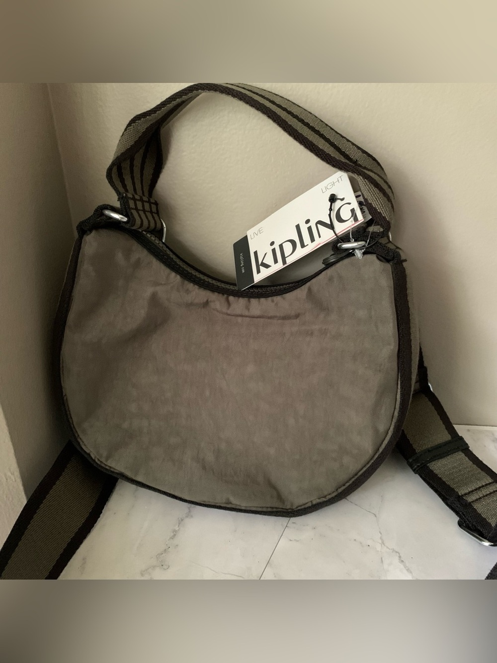 Kipling Malise Green Moss Stripe Retail 108$+ - Picture 4 of 7